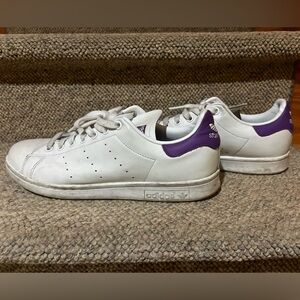 adidas Stan Smith Sneakers | White and Purple | Size 10